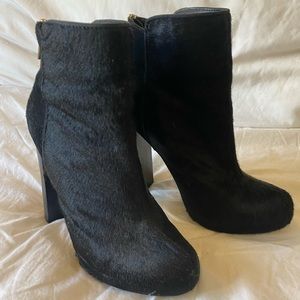 Black Victoria’s Secret fur heeled boots 7.5